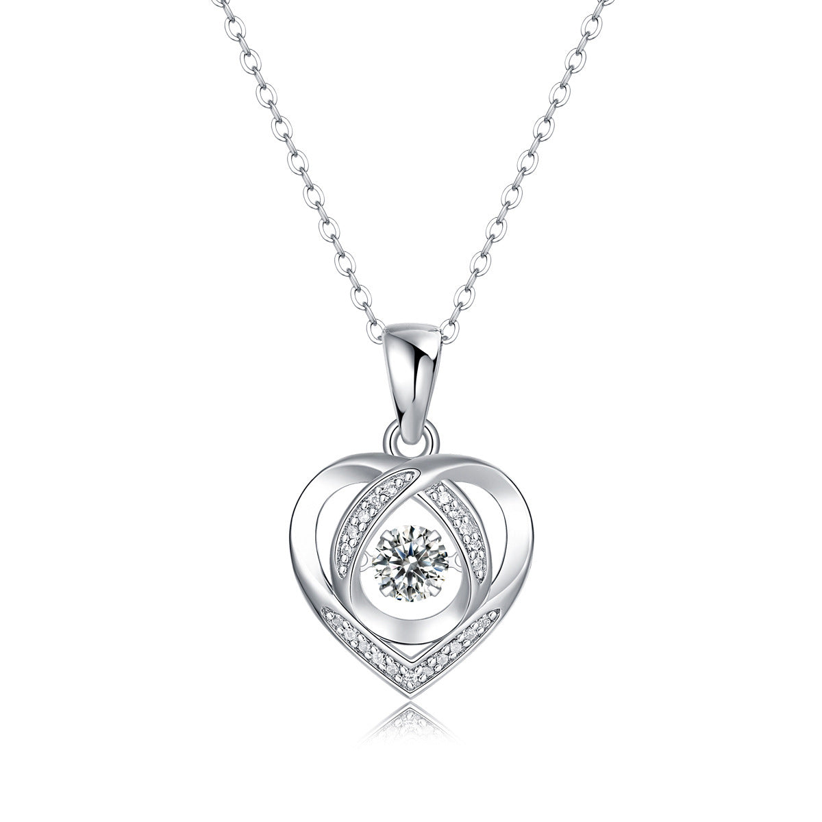 LANjewels Miss You Heart Moissanite Pendant Necklaces 0.5 ct