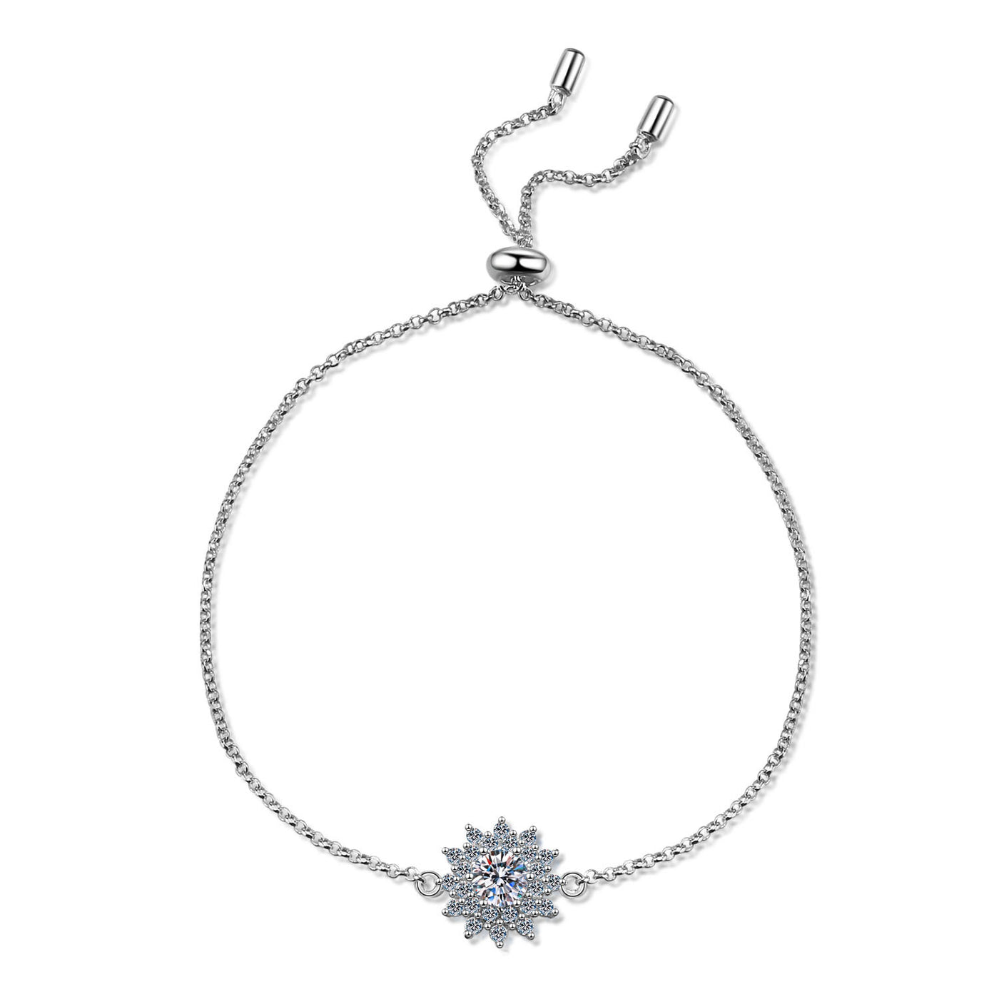 Lanjewels Sunflower Moissanite Diamond Bracelet 0.5 ct