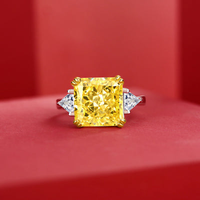 LANjewels Princess Yellow Lab Grown Diamond Ring 12.0 ct