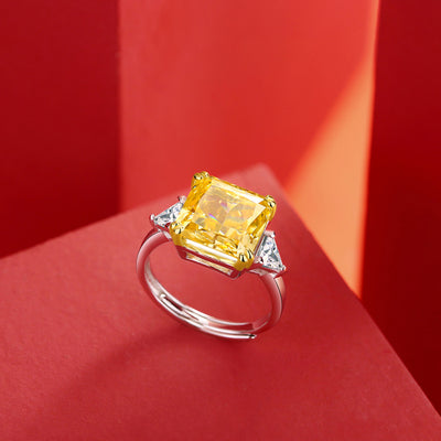 LANjewels Princess Yellow Lab Grown Diamond Ring 12.0 ct