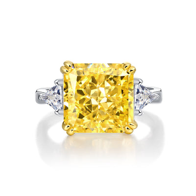 LANjewels Princess Yellow Lab Grown Diamond Ring 12.0 ct