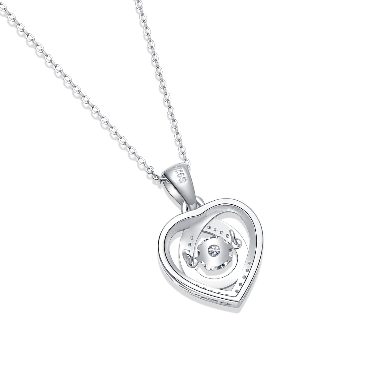 LANjewels Miss You Heart Moissanite Pendant Necklaces 0.5 ct