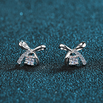 LANjewels Bow Knot Moissanite Stud Earrings (0.2 ct.tw.)