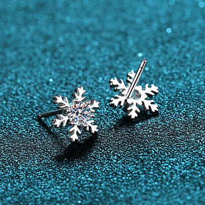 LANjewels Snowflake Six-Prong Moissanite Stud Earrings