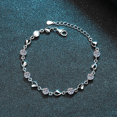 Lanjewels Love Heart Moissanite Diamond Bracelet 3.5 ct