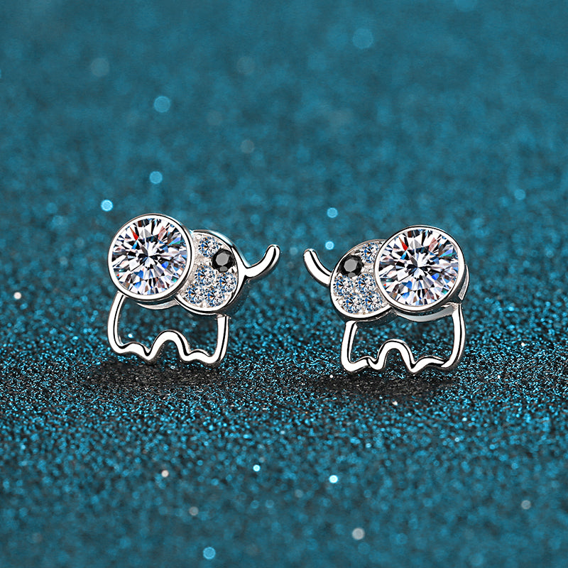 LANjewels Elephant Moissanite Drop Earrings (0.6 ct.tw.)