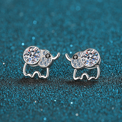 LANjewels Elephant Moissanite Drop Earrings (0.6 ct.tw.)