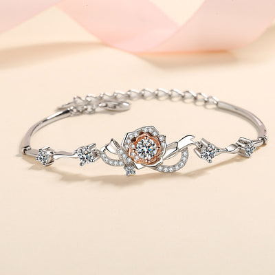 Lanjewels Rose Shape Moissanite Diamond Bracelet 1.4 ct