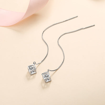 LANjewels Desinger Love Moissanite Threader Earrings