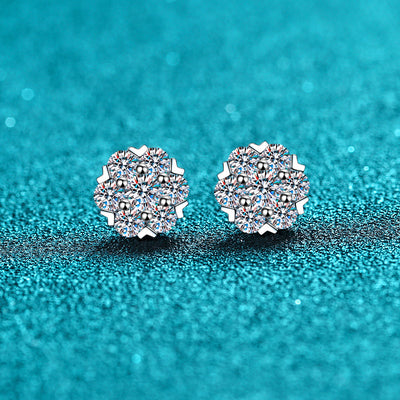 LANjewels Snowflake Moissanite Stud Earrings