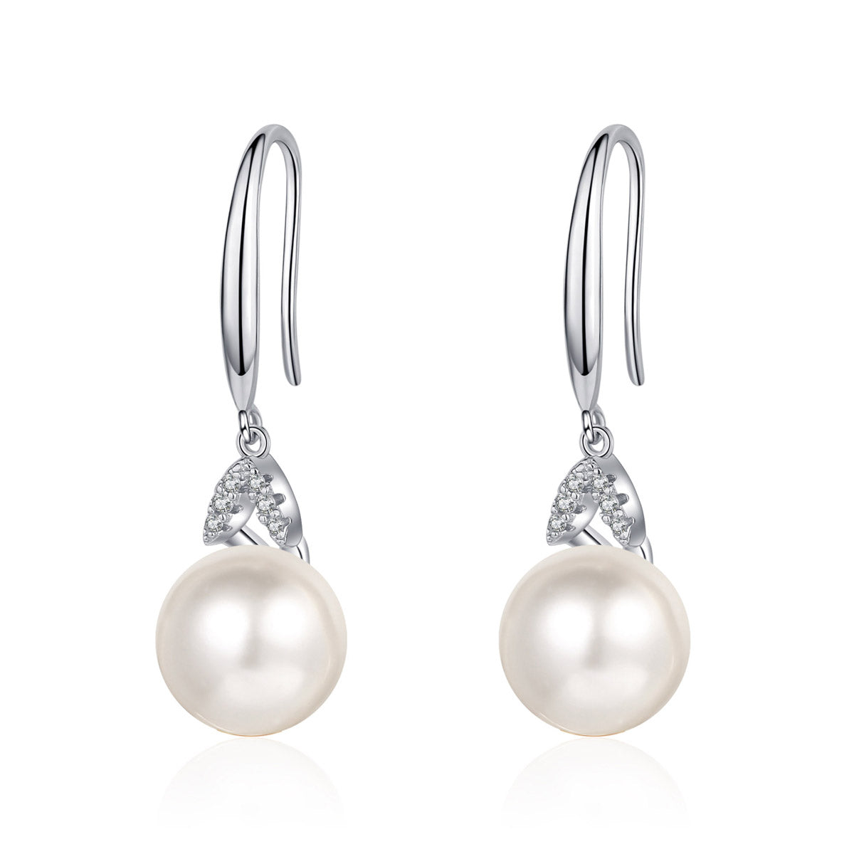 LANjewels Fashion Moissanite Pearl Drop Earrings