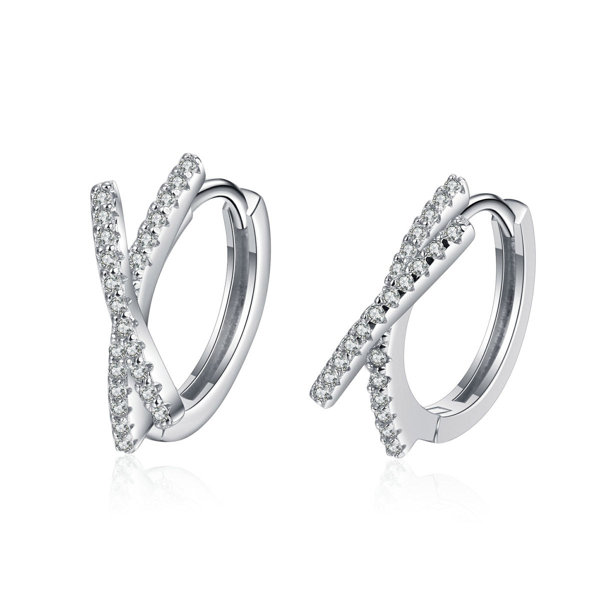 LANjewels Crisscross Moissanite Hoop Earrings (0.28 ct.tw.)