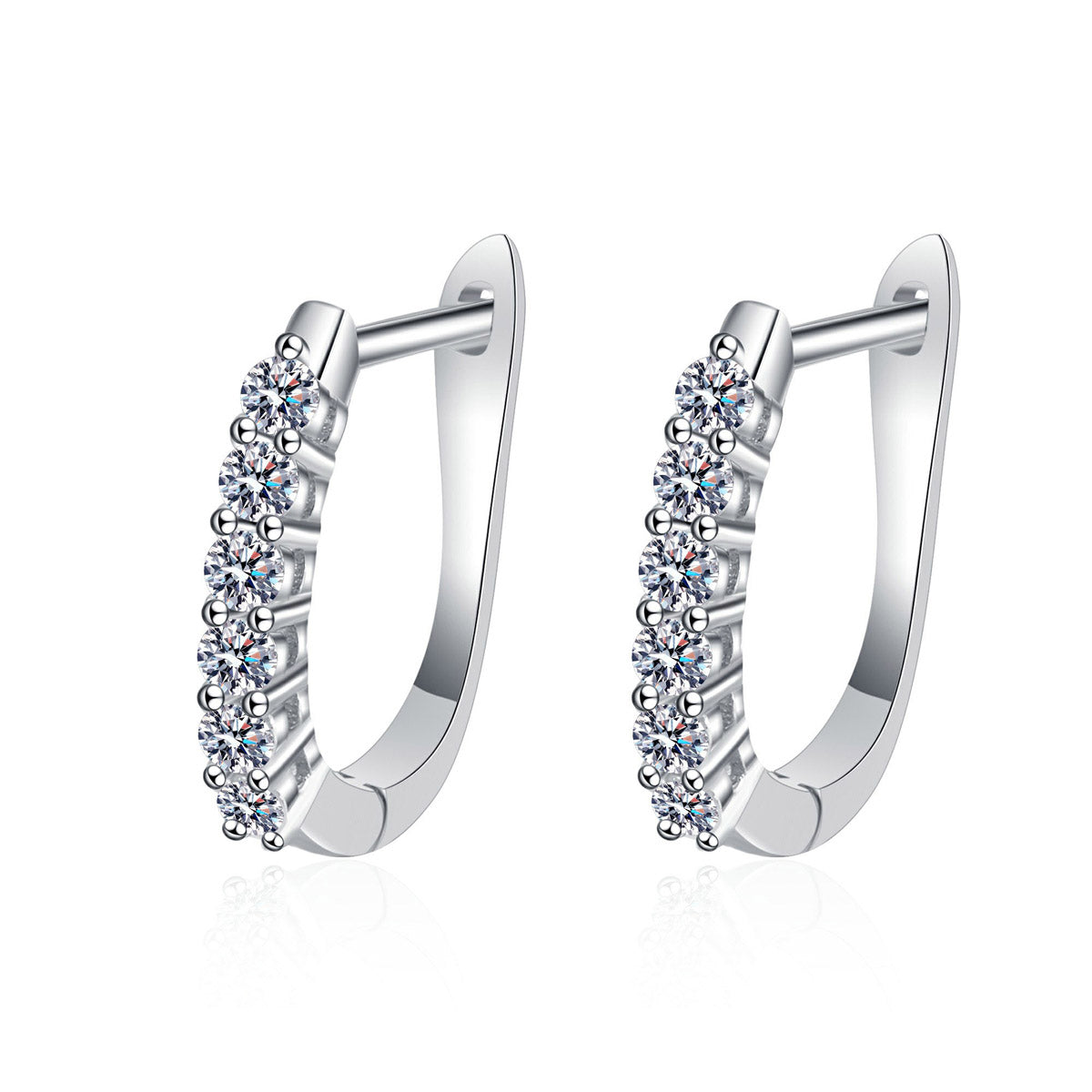 LANjewels Small Moissanite Huggie Hoop Earrings