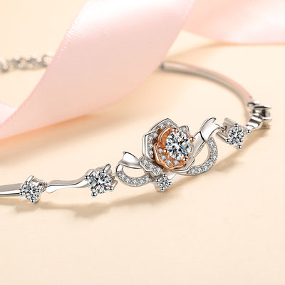 Lanjewels Rose Shape Moissanite Diamond Bracelet 1.4 ct