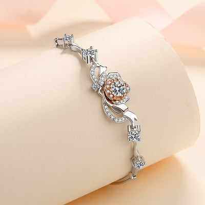 Lanjewels Rose Shape Moissanite Diamond Bracelet 1.4 ct