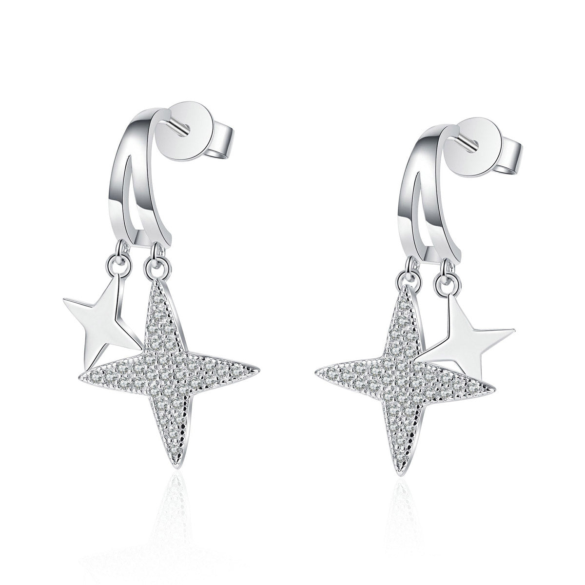 LANjewels Shiny Star Moissanite Drop Earrings (0.44 ct.tw.)