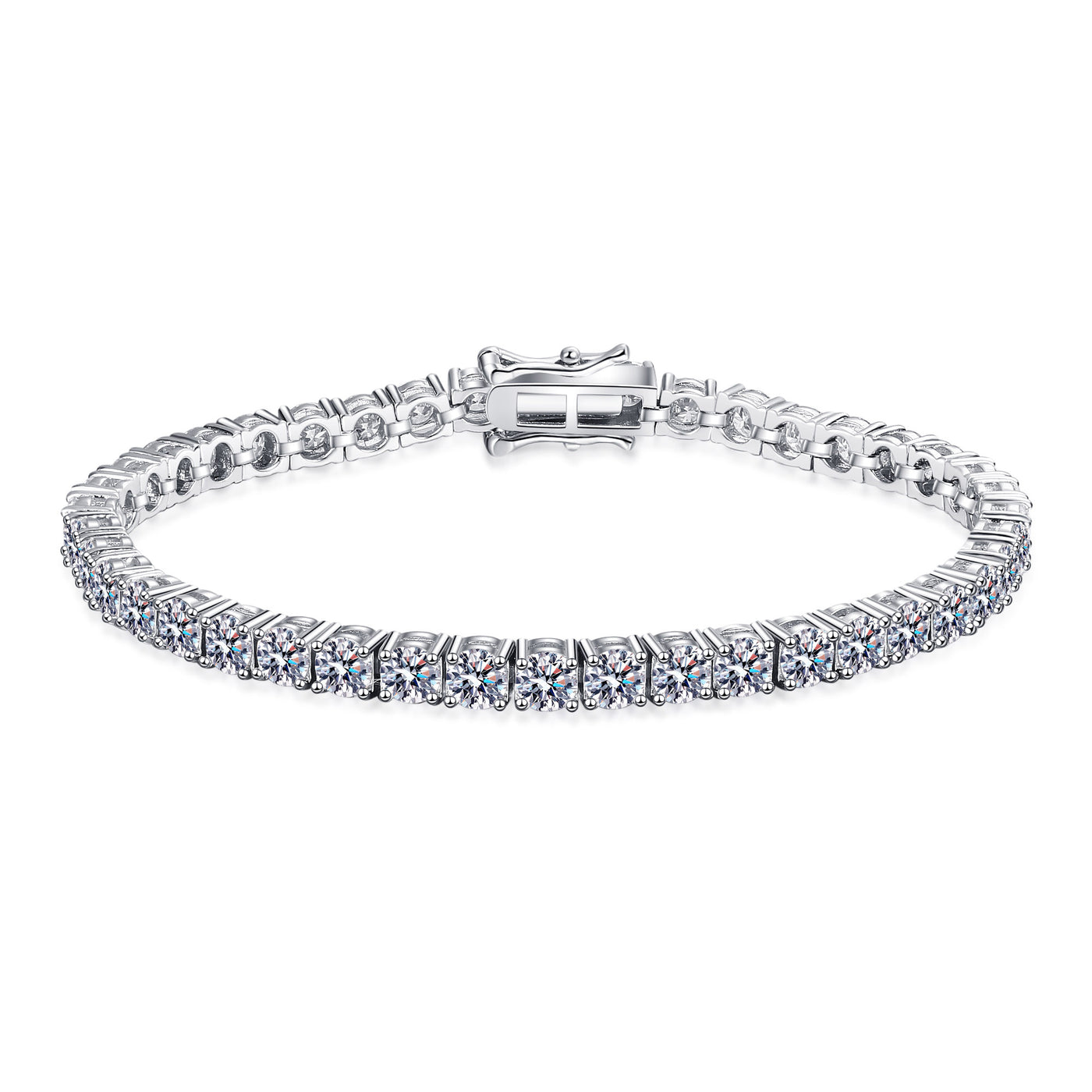 Lanjewels Luxury Four-Prong Moissanite Diamond Tennis Bracelet