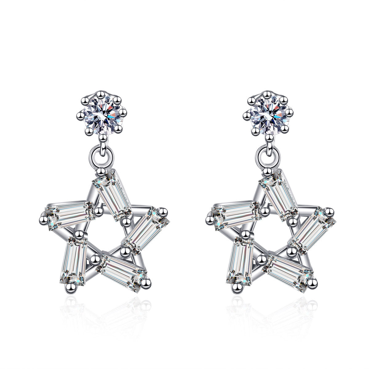 LANjewels Anniversary Star Moissanite Stud Earrings (0.2 ct.tw.)