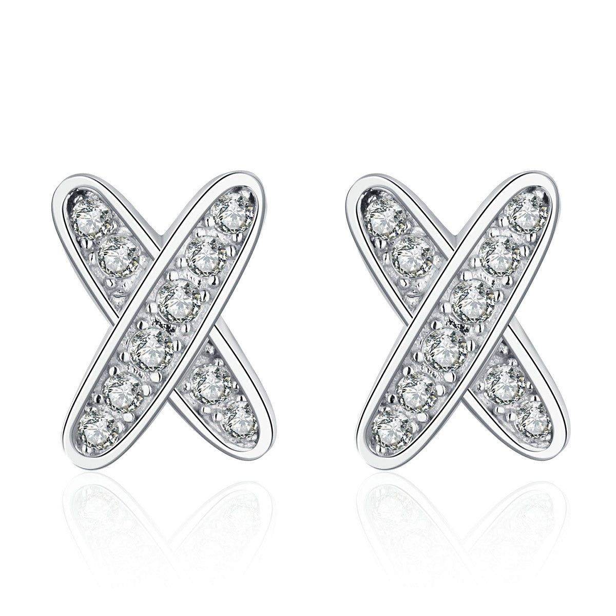 LANjewels X Shaped Moissanite Drop Earrings (0.17 ct.tw.)