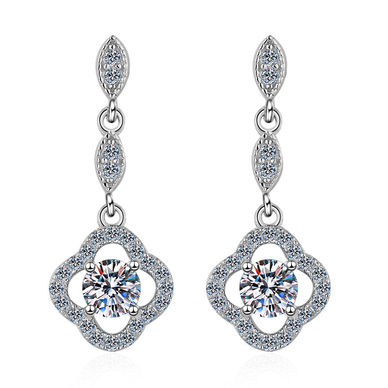 LANjewels Lucky Clover Moissanite Drop Earrings (0.6 ct.tw.)