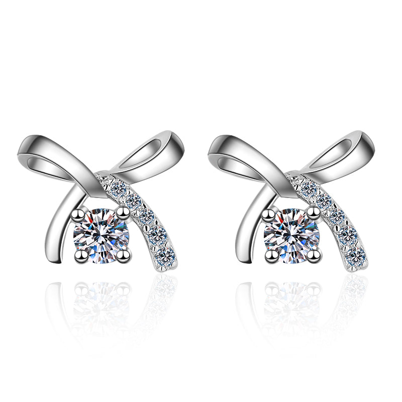 LANjewels Bow Knot Moissanite Stud Earrings (0.2 ct.tw.)