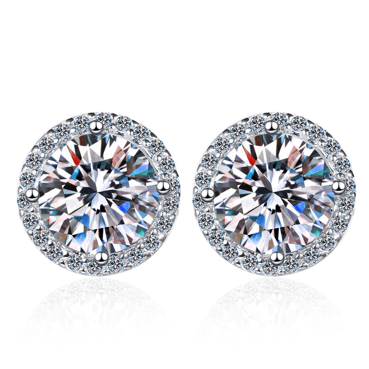 LANjewels Designer Moissanite Stud Earrings