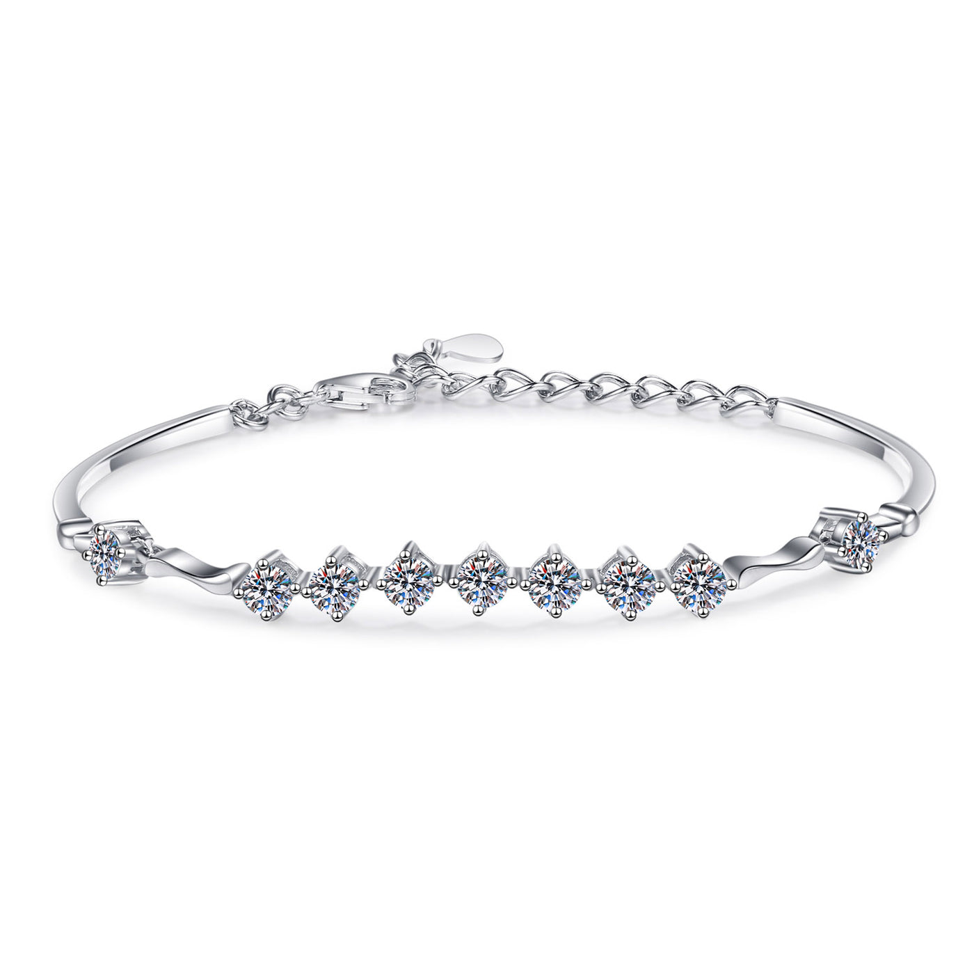 Lanjewels Light Luxury Moissanite Diamond Bracelet 1.35 ct