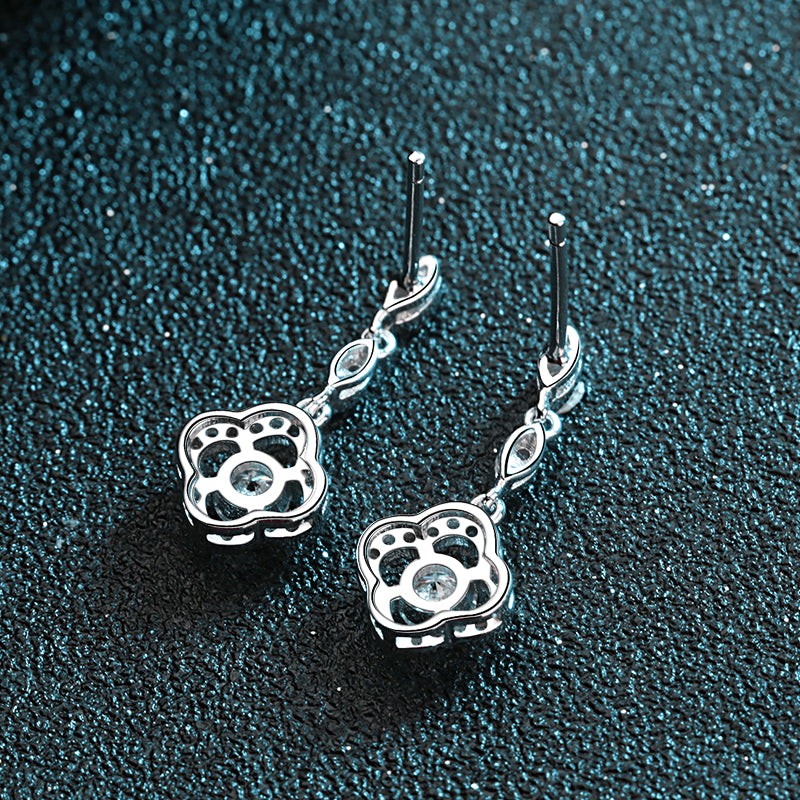 LANjewels Lucky Clover Moissanite Drop Earrings (0.6 ct.tw.)