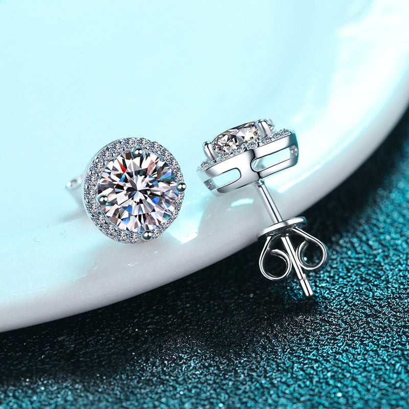 LANjewels Designer Moissanite Stud Earrings