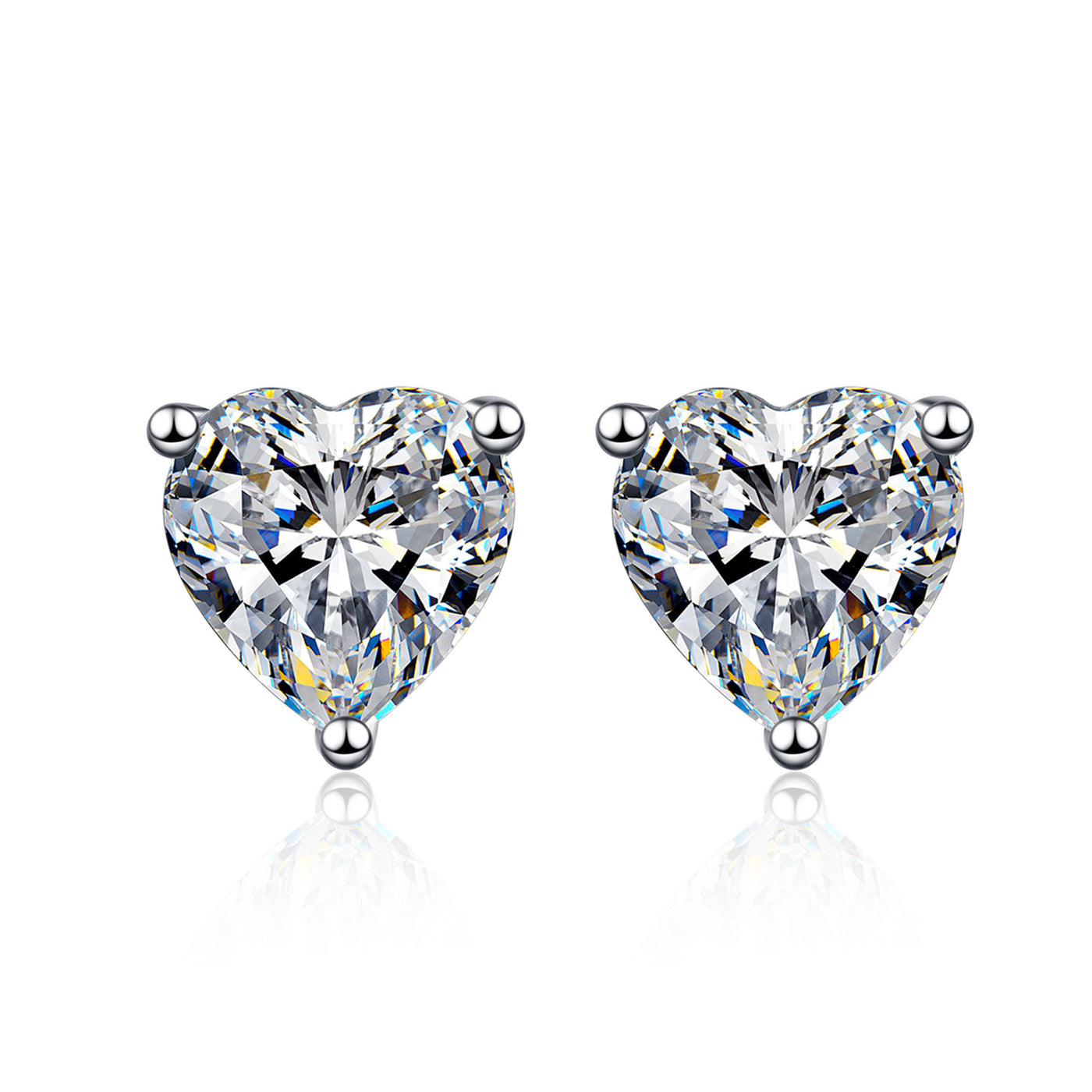 LANjewels Heart Cut Moissanite Stud Earrings (2.0/4.0 ct.tw.)