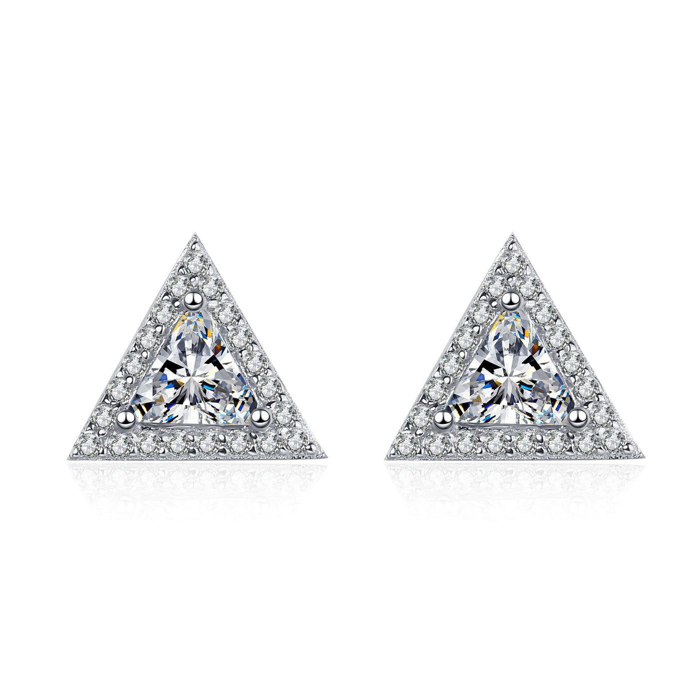 LANjewels Fashion Triangle Moissanite Stud Earrings (1.0 ct.tw.)