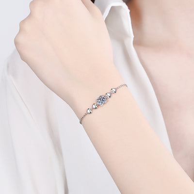 Lanjewels Heart Love Moissanite Diamond Bracelet 1.0 ct