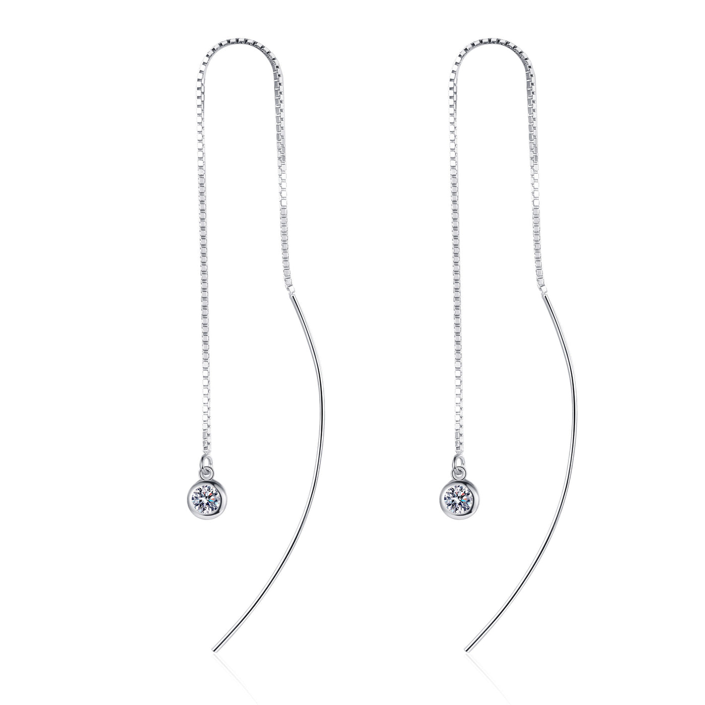 LANjewels Minimalism Moissanite Threader Earrings (0.2 ct.tw.)