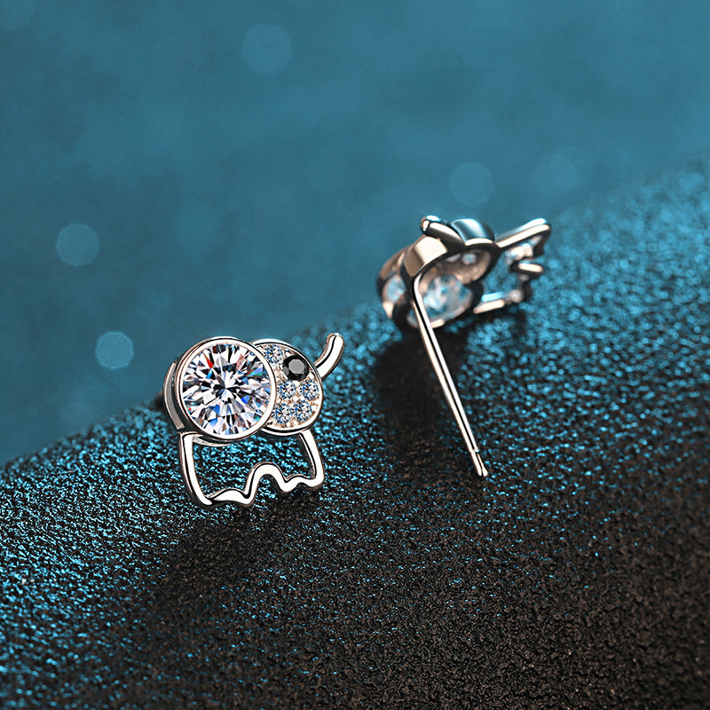 LANjewels Elephant Moissanite Drop Earrings (0.6 ct.tw.)