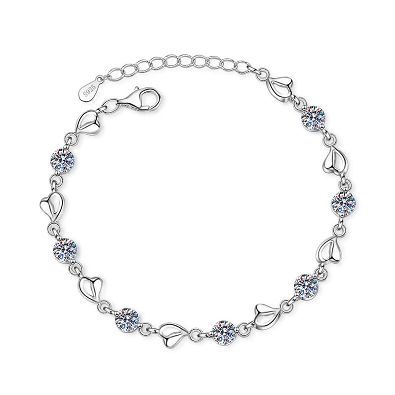 Lanjewels Love Heart Moissanite Diamond Bracelet 3.5 ct