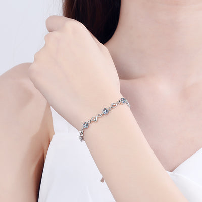 Lanjewels Love Heart Moissanite Diamond Bracelet 3.5 ct