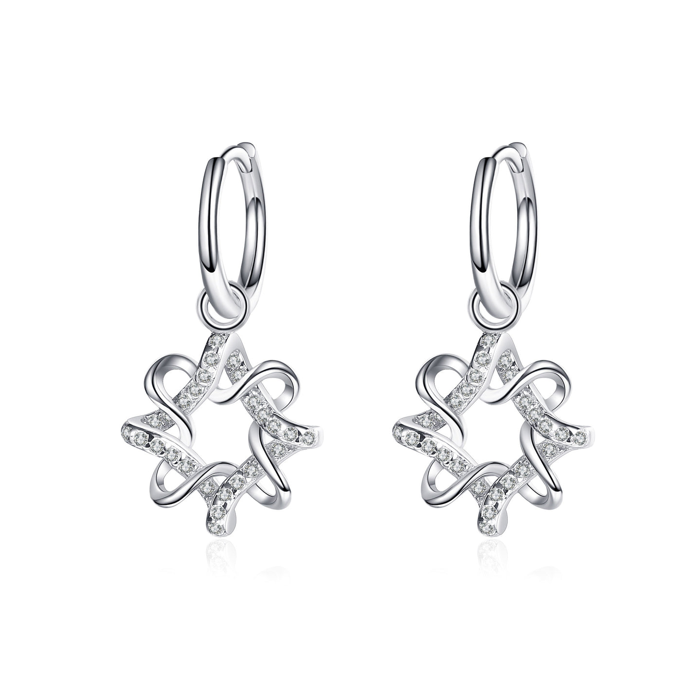 LANjewels Twisted Star Moissanite Drop Earrings (0.28 ct.tw.)