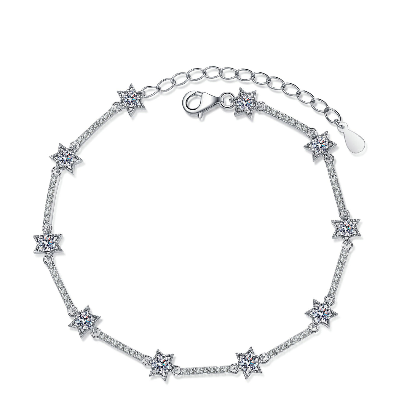 Lanjewels Hexagram Moissanite Diamond Bracelet 1.0 ct