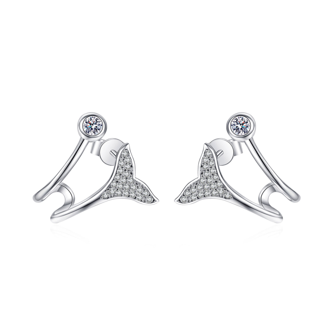 LANjewels Mermaid Tail Moissanite Stud Earrings (0.42 ct.tw.)