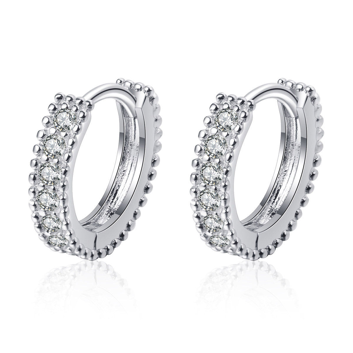 LANjewels Moissanite Huggie Hoop Earrings (0.14 ct.tw.)