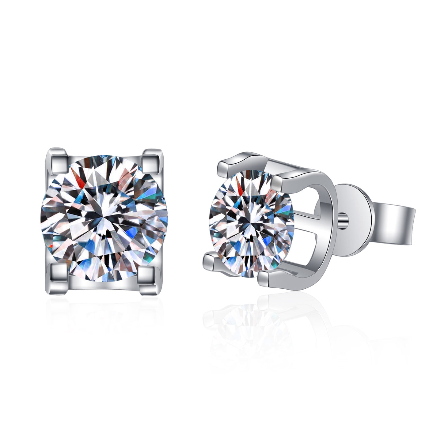 LANjewels Classic Moissanite Bull Head Stud Earrings 1-2CTTW